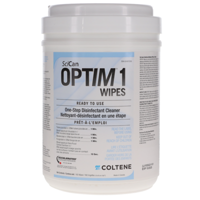 Optim 1 Pre-Saturated Wipes, RTU, 6" x 7", 160 Sheets/Pk, SCI1W12