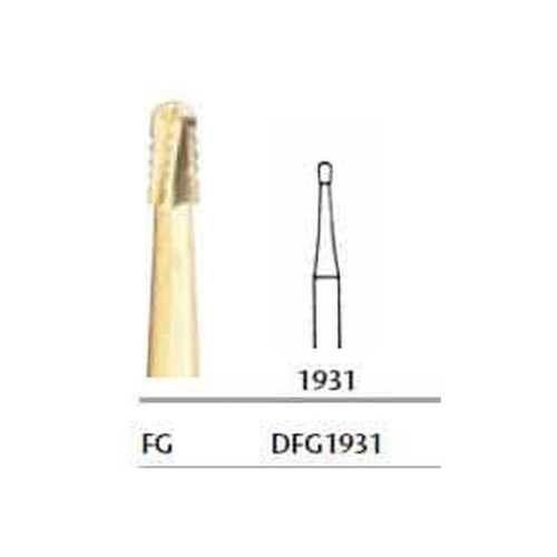 Surgical Length Carbide Burs, FG, Fine Cross Cut Pear, # 1931, 19 mm, 5/Pk, DFG1931-5 (Discontinued)