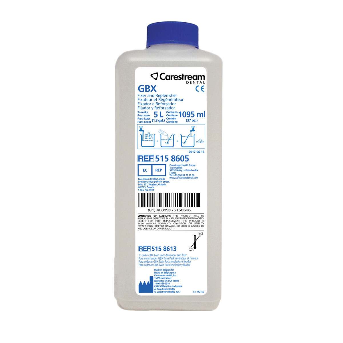 GBX Fixer and Replenisher, 5 L, 1/Pk