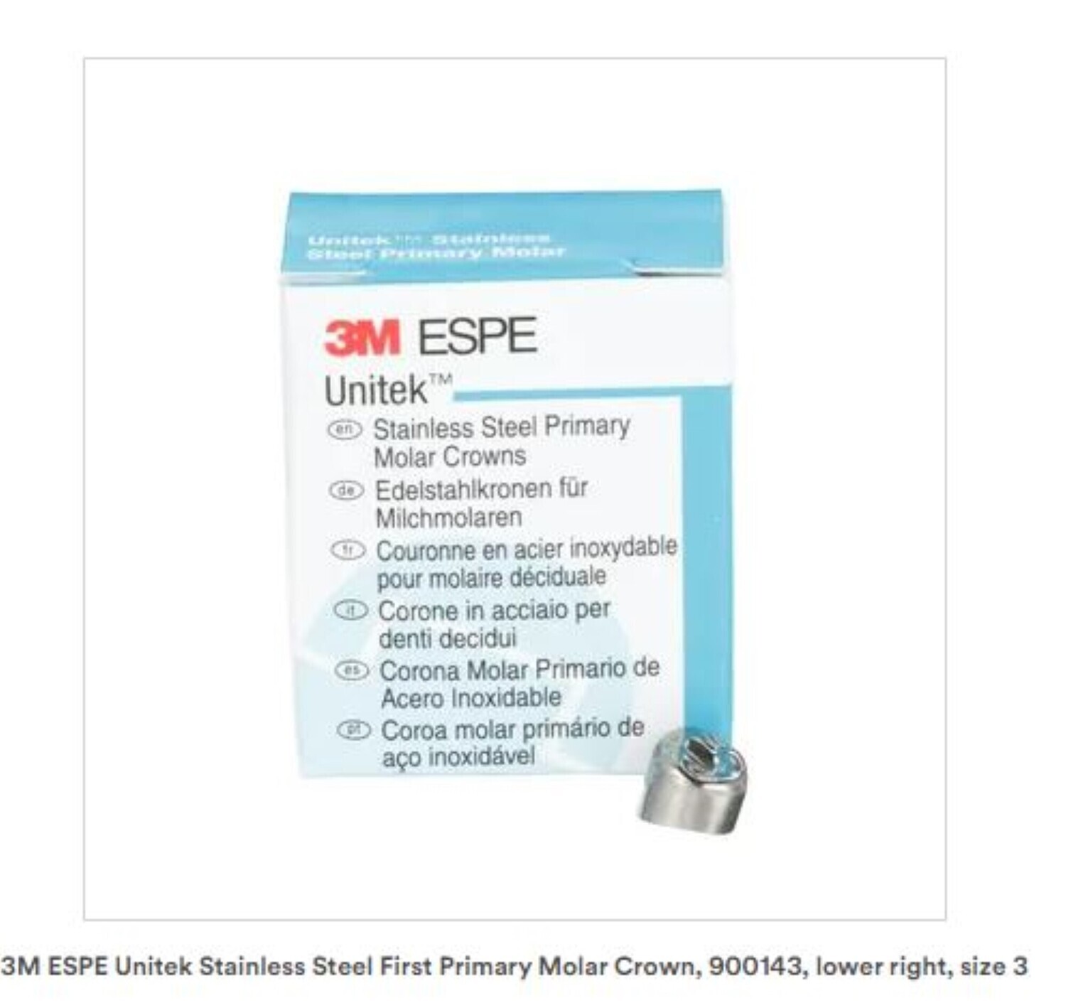 3M-Unitek S.S. Primary Molar 1st LR-3 5/Pk