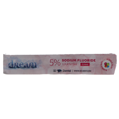 Dream Fluoride Varnish, 5% Fluoride, 0.40 ml, Bubblegum, 50/Pk, DFVBG