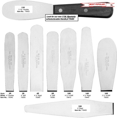Spatula, Stainless Steel, Extra Stiff Blade, # 16R, 3-1/2", 1/Pk
