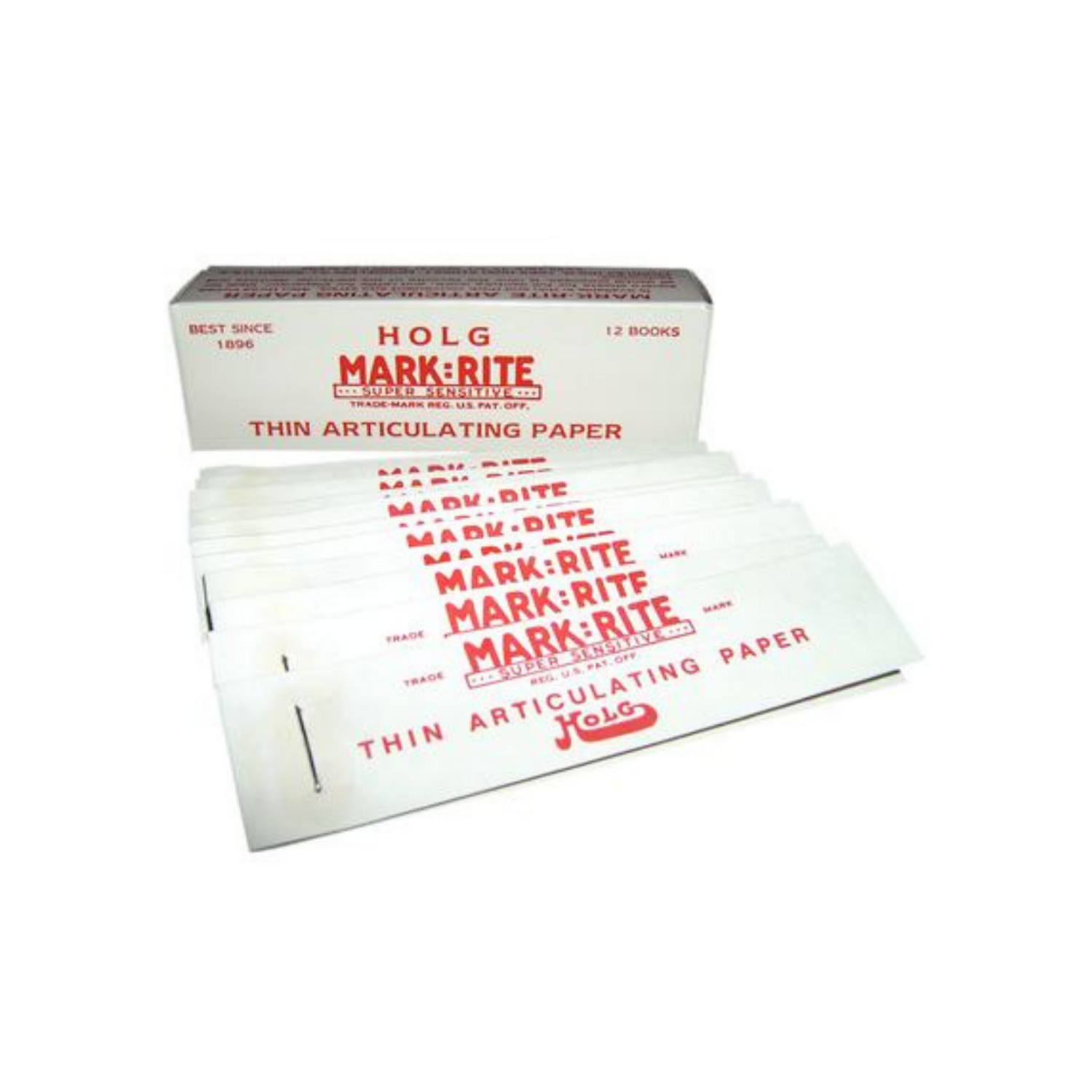 Holg Mark Rite Articulating Paper Strips, Thin, Red, 6/Pk, RTN