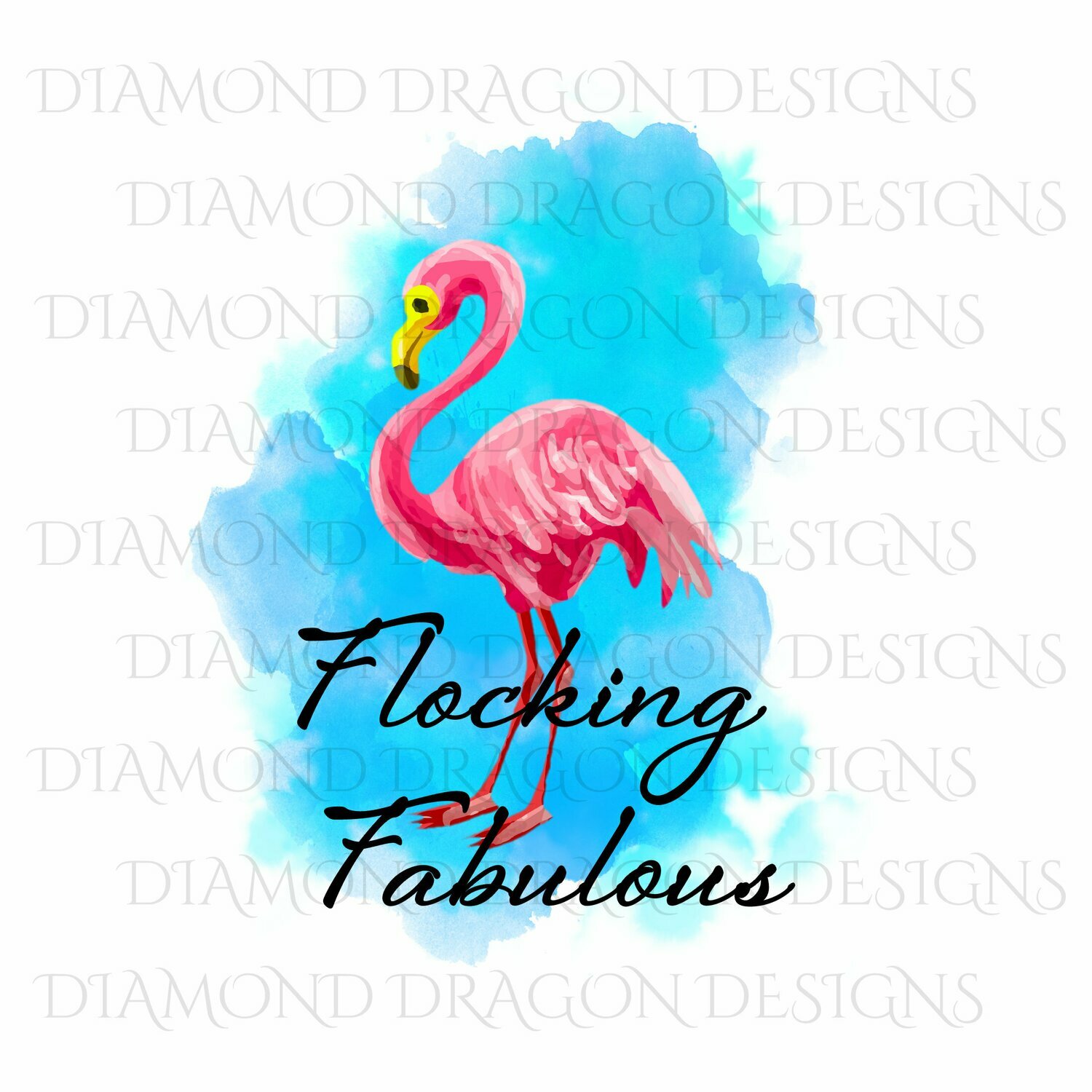 Birds - Watercolor Flamingo, Flocking Fabulous, Waterslide