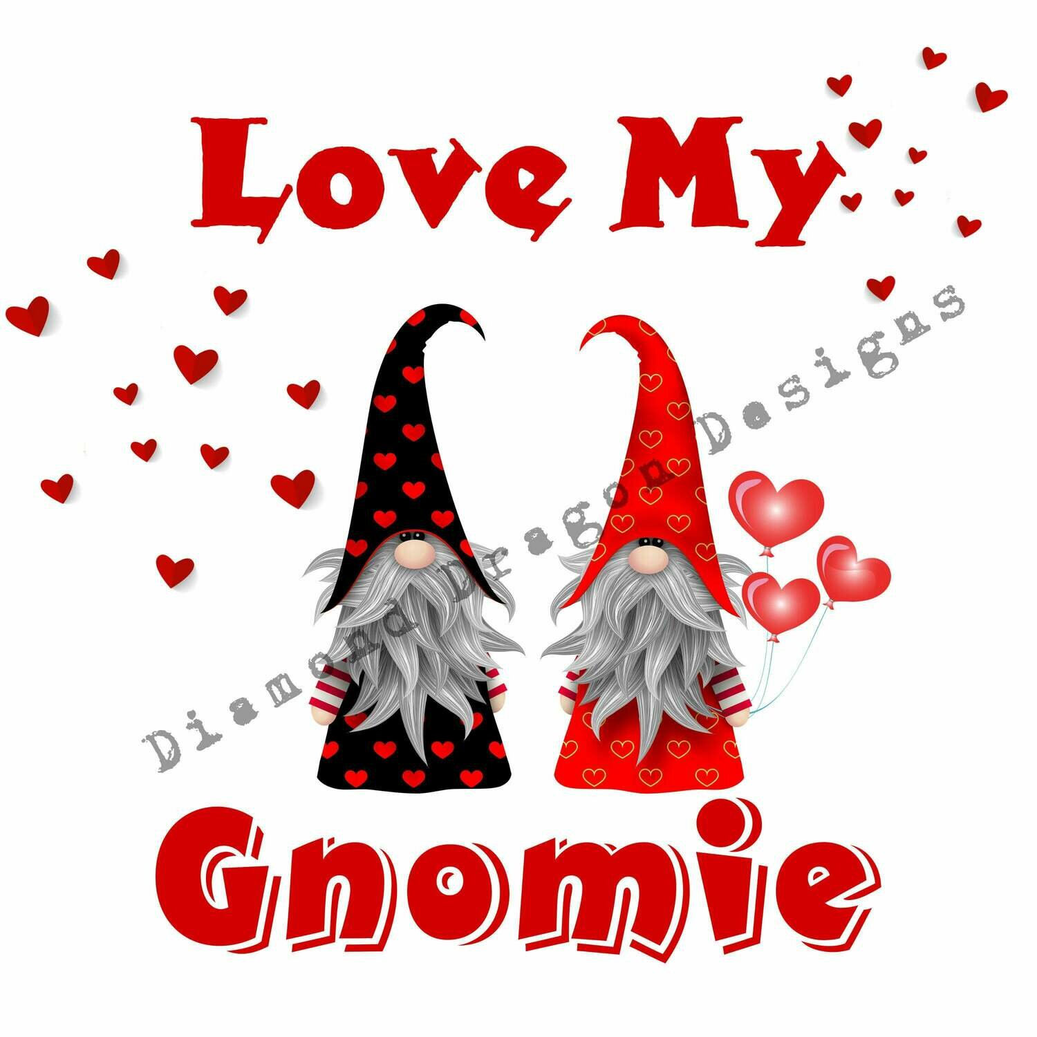 Valentines - Love My Gnomie, Valentines Day, Friends, Best Friends, Quote, 2 Gnomes, Waterslide