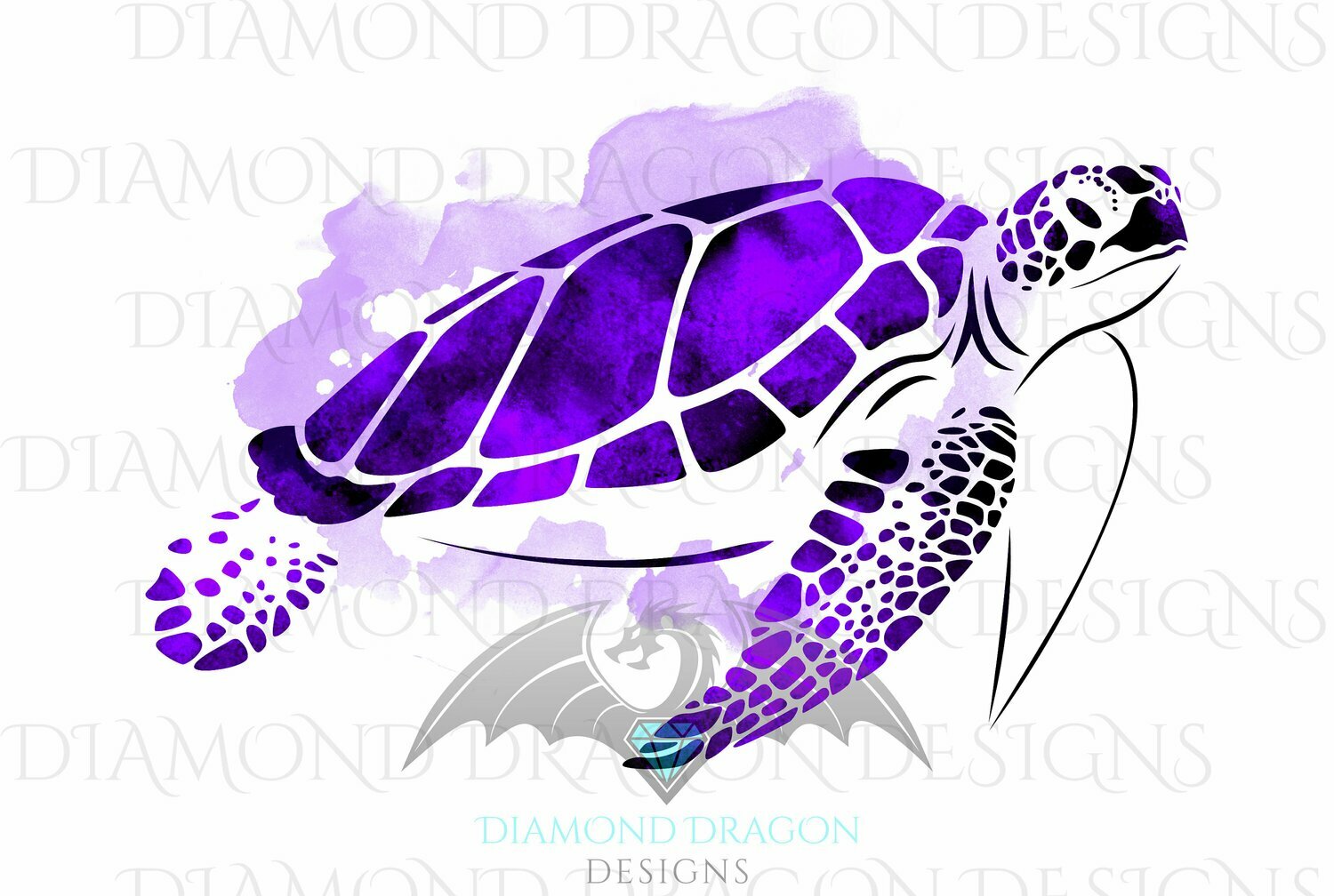 Turtles - Sea Turtle, Watercolor Sea Turtle, Purple Amethyst Sea Turtle, Waterslide