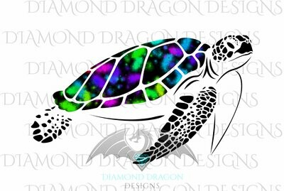 Turtles - Sea Turtle, Galaxy Sea Turtle, Rainbow Sea Turtle, Colorful Turtle, Waterslide