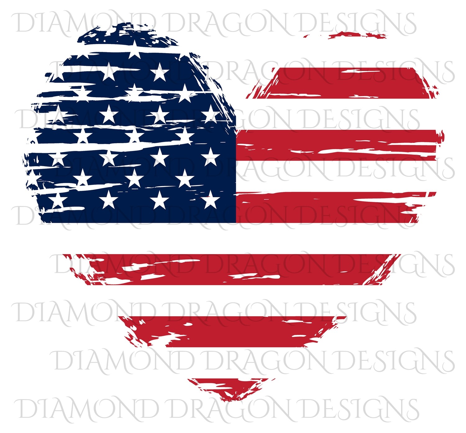 Patriotic - America, Patriotic Heart, American Flag, 4th of July, USA, Vintage, Waterslide