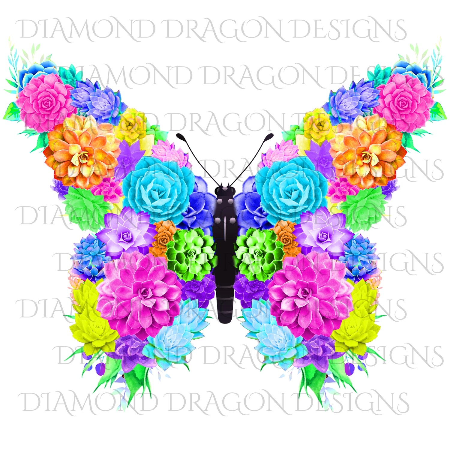 Butterflies - Succulent Butterfly, Monarch Butterfly, Watercolor Butterfly, Rainbow Full Succulent, Waterslide