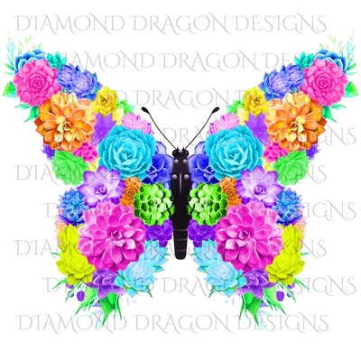 Butterflies - Succulent Butterfly, Monarch Butterfly, Watercolor Butterfly, Rainbow Full Succulent, Waterslide