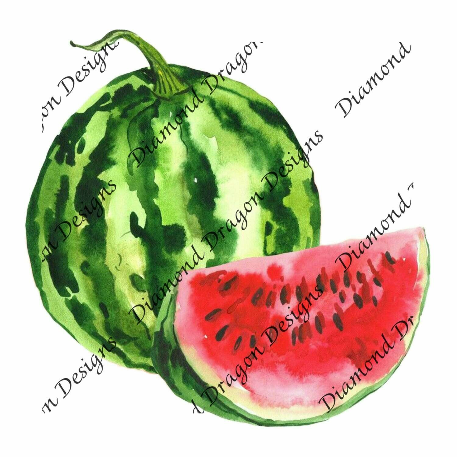 Watermelon - Summer time, Watercolor, Digital Image