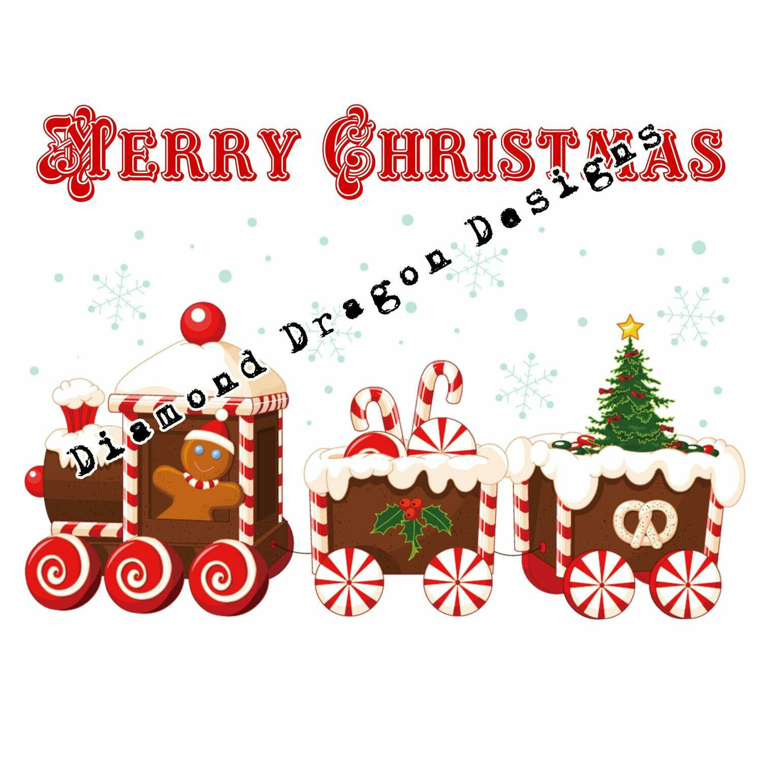 Christmas - Gingerbread, Merry Christmas, Gingerbread Train, Digital Image