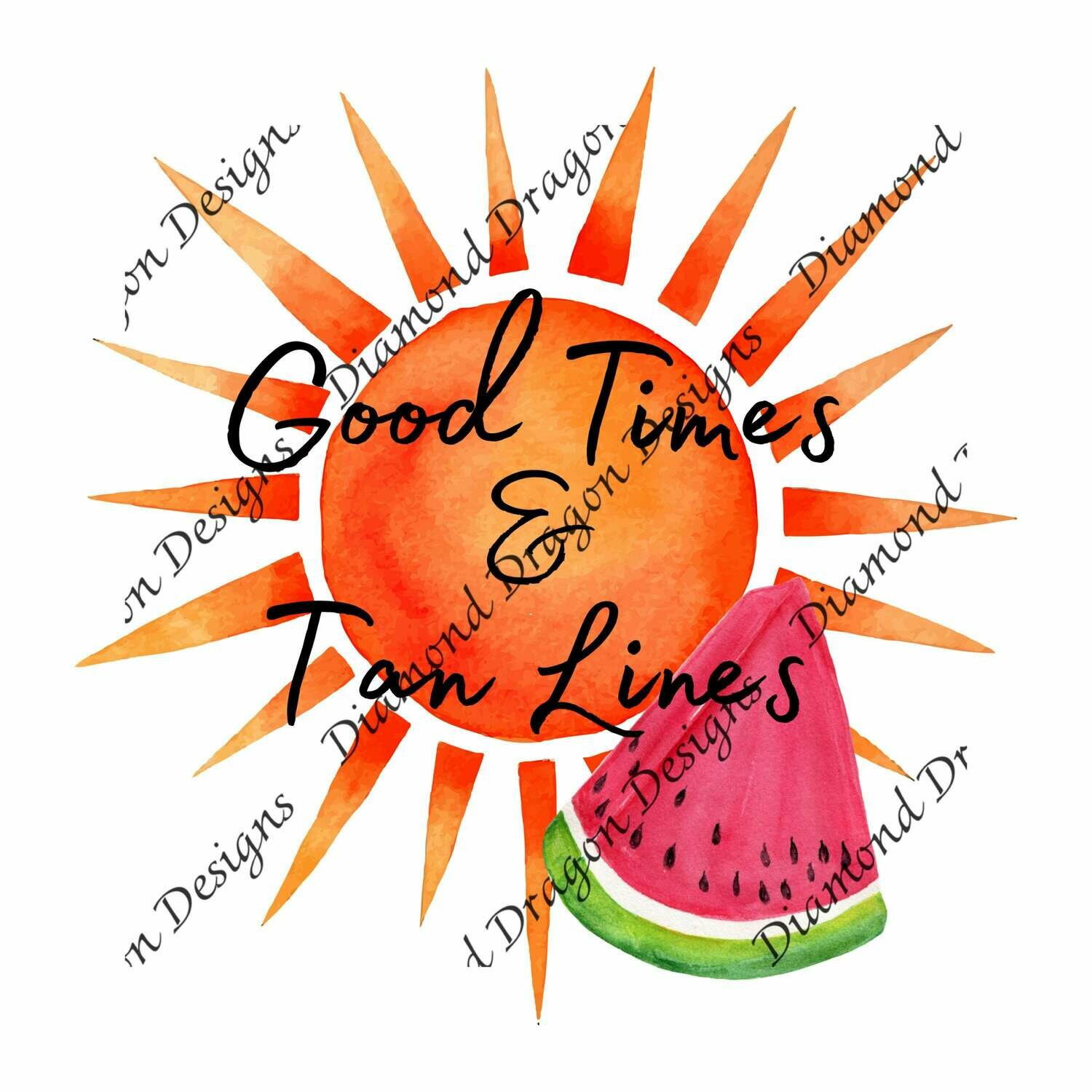 Watermelon - Summer, Good Times & Tan Lines, Summer Sun, Watermelon Slice, 2 Digital Images