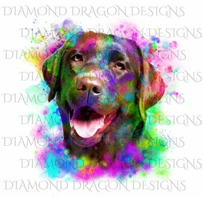 Dogs - Watercolor Lab, Labrador, Rainbow Labrador, Watercolor dog, Digital Image