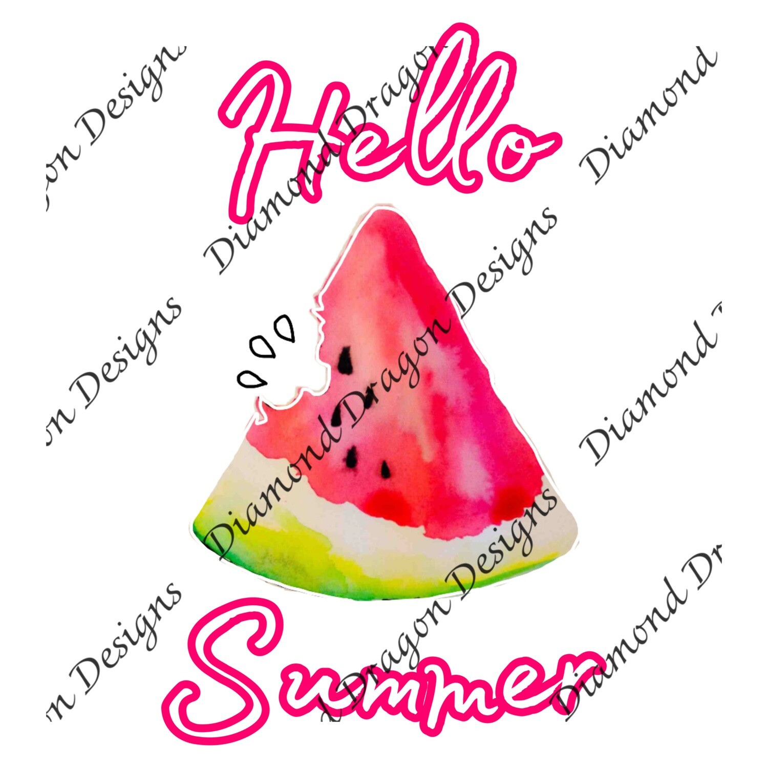 Watermelon - Summer, Hello Summer, Watermelon Slice, Watercolor, Digital Image
