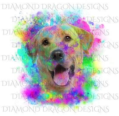 Dogs - Watercolor Lab, Yellow Labrador, Rainbow Labrador, Watercolor dog, Digital Image