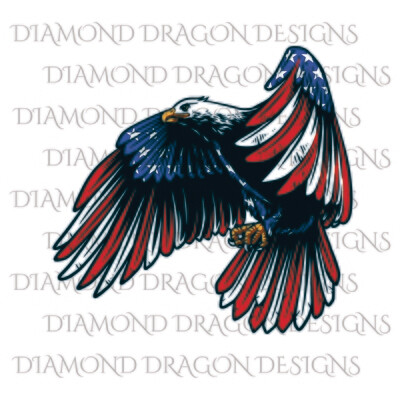 Patriotic - America, Patriotic Eagle, American Flag, 4th of July, USA, Digital Image