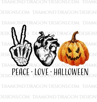 Halloween - Peace Love Halloween, Digital Image