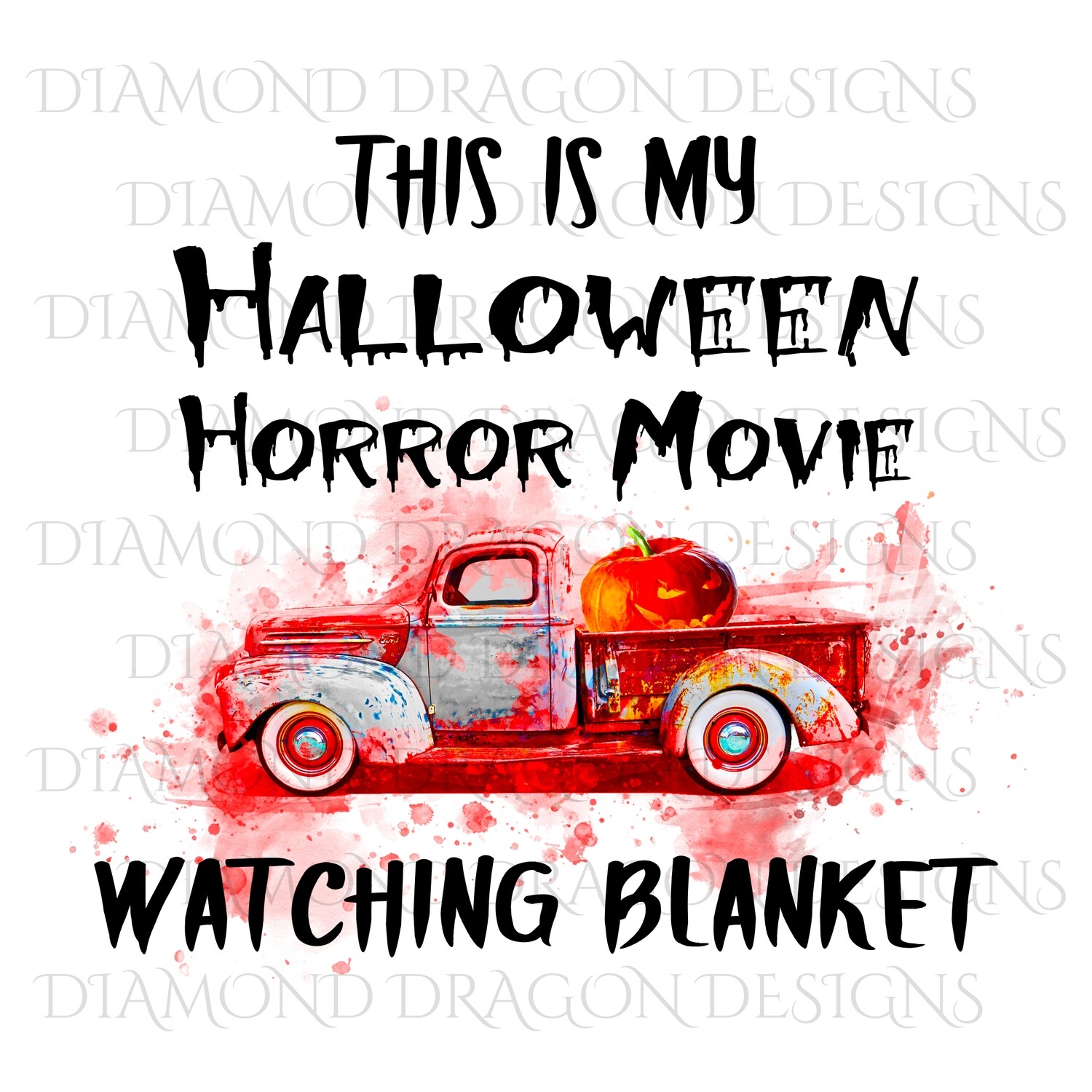 Halloween - This Is My Halloween Horror Movie Watching Blanket, Pumpkin, Bloody, Digital Image