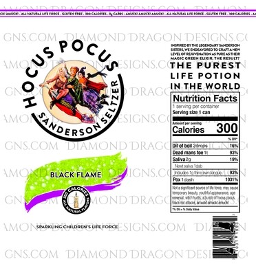 Halloween - Hocus Pocus, Sanderson Sisters, Hard Seltzer, Green, Super Realistic Claw Dupe, 3 Files, Digital Image