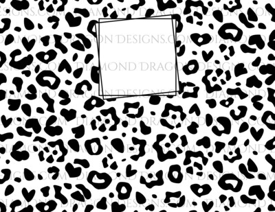 Full Page Design - Black Frame, Leopard Spots, Animal Print, Full Wrap, Digital Image