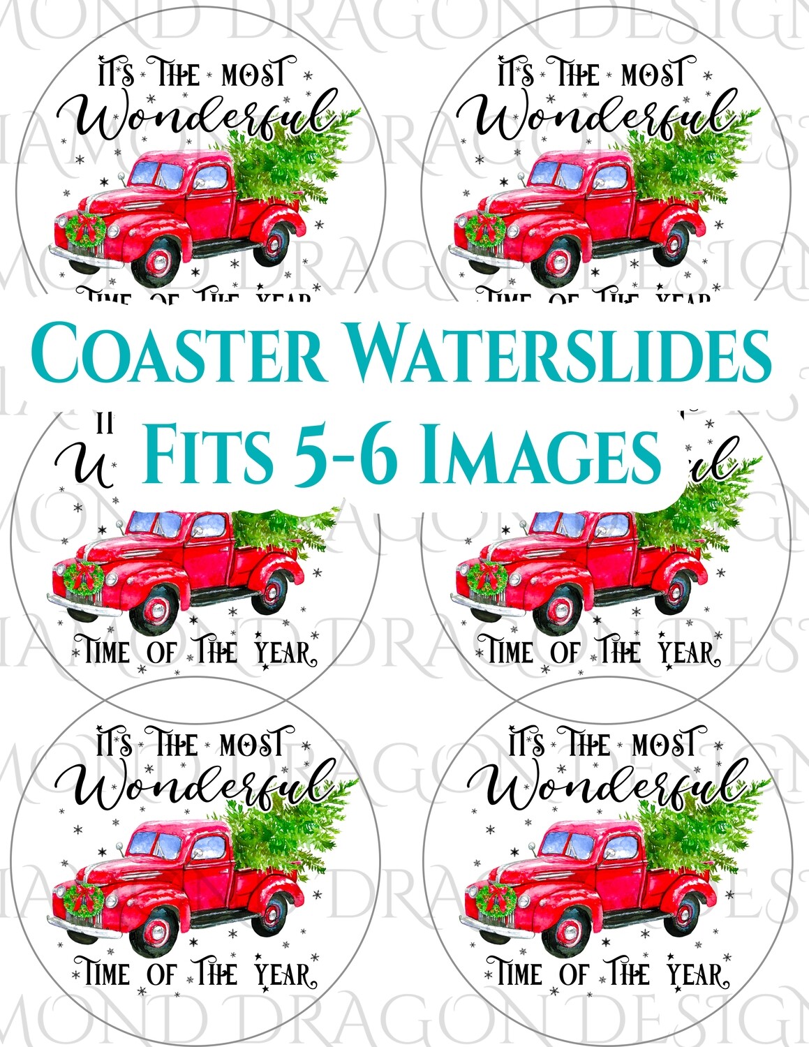 Full Page - 3.9'' Coaster Size, 5-6 Images, Custom Full Page Design - Waterslide