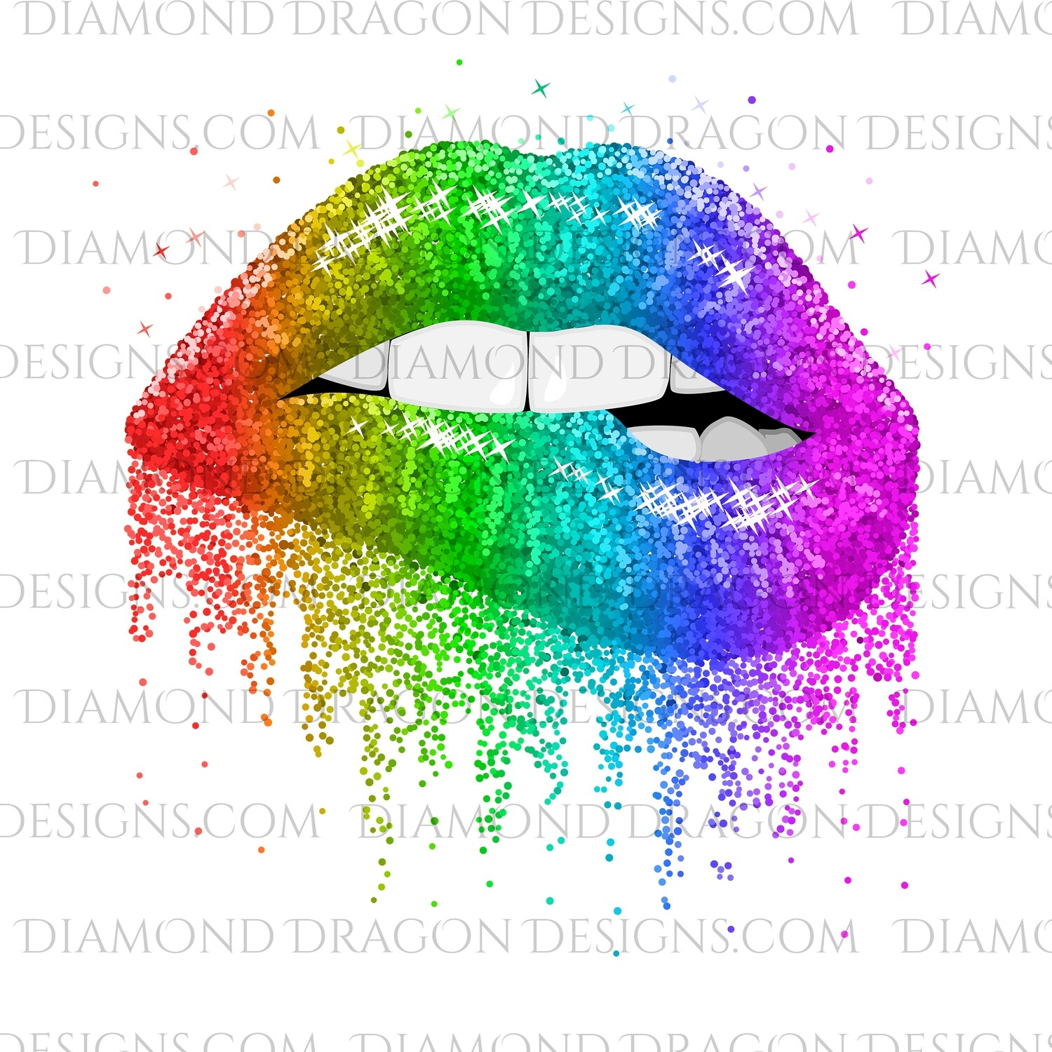 Pride - Rainbow, Dripping, Glitter Lips, Waterslide