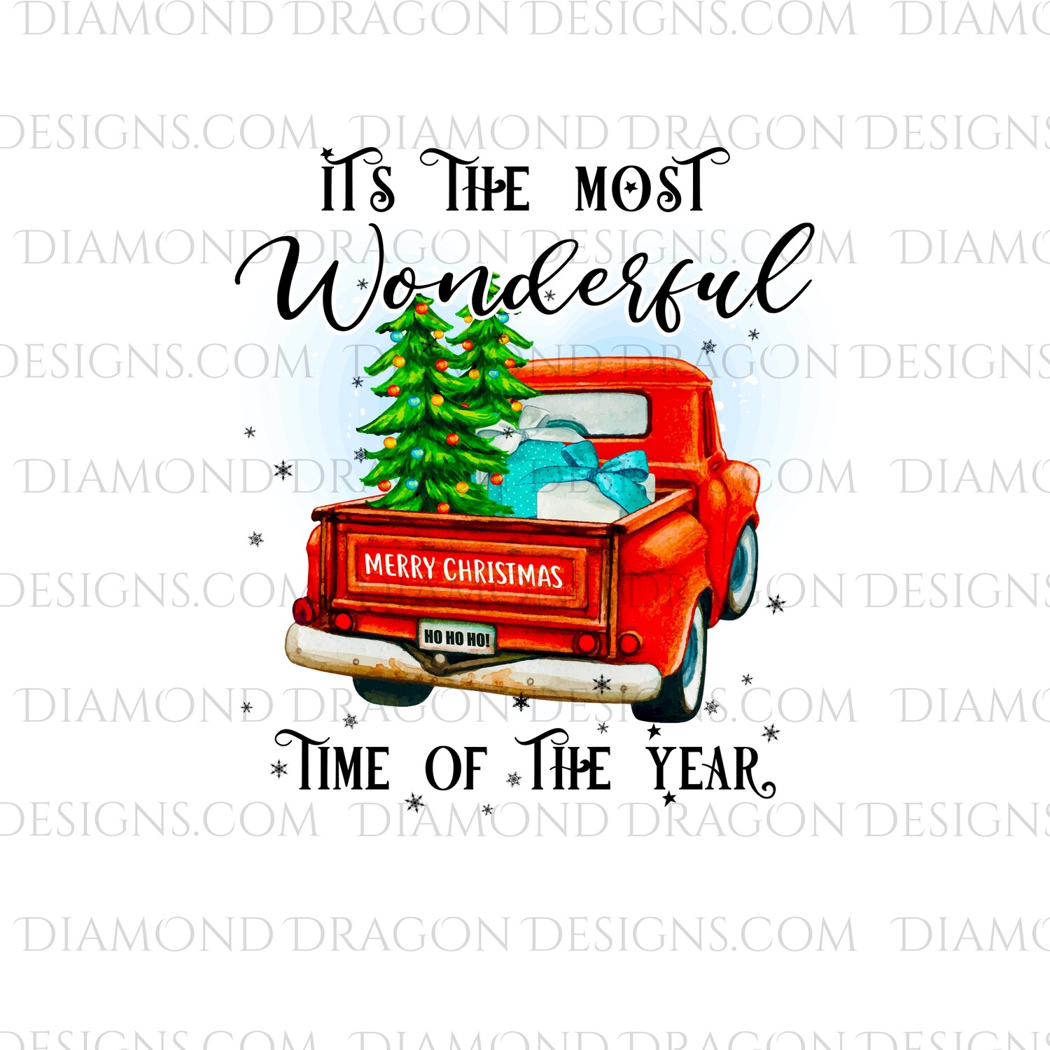 Christmas - Red Truck, Christmas Tree, It’s the most wonderful time, Red Vintage Truck 8, Waterslide