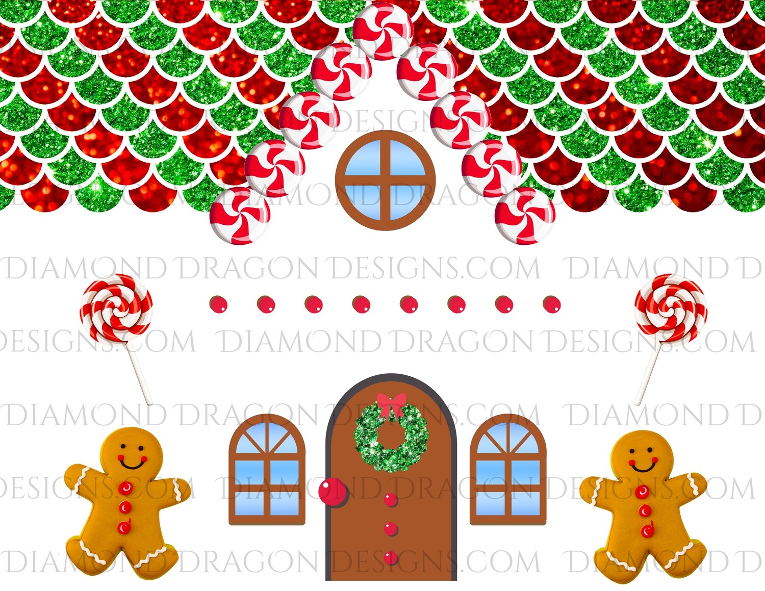 Christmas - Full Page Gingerbread House, Make Your Own Gingerbread Tumbler, Digital Image