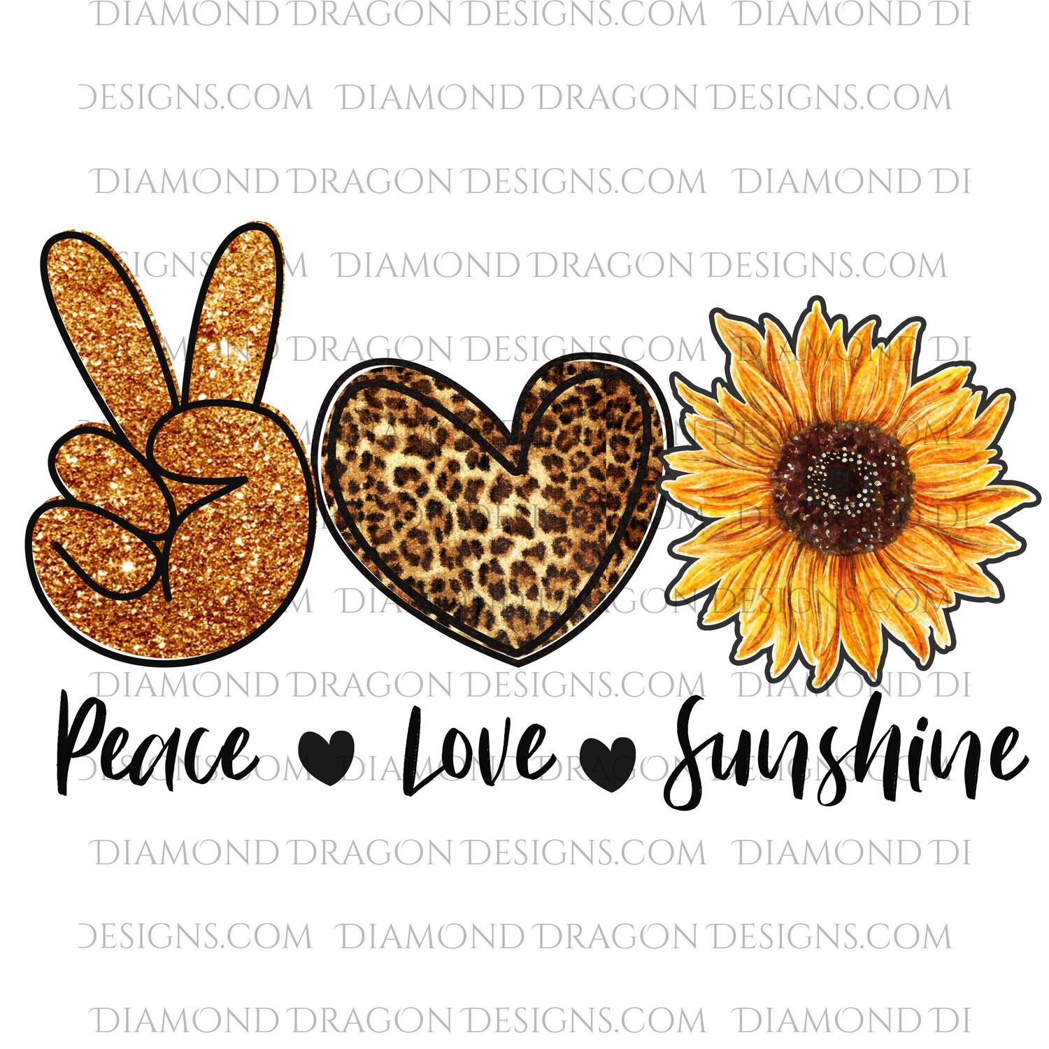 Sunflower - Peace Love Sunshine, Leopard Print, Sunflower, Waterslide