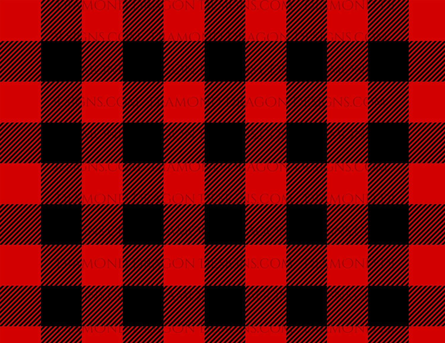 Full Page - Red Buffalo Plaid, Black and Red, Full Page Design - Waterslide