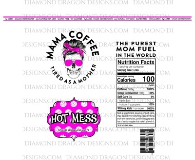 Drinks - Mama Coffee, Hot Pink, Hot Mess, Spiked Sparkling Latte, Digital Image