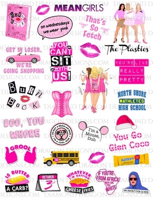 Movies - Mean Girl Movie Inspired, Collage, Full Page, Waterslide