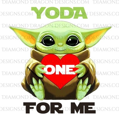 Valentines - Yoda One For Me, Red Heart, Valentine's Day, Waterslide