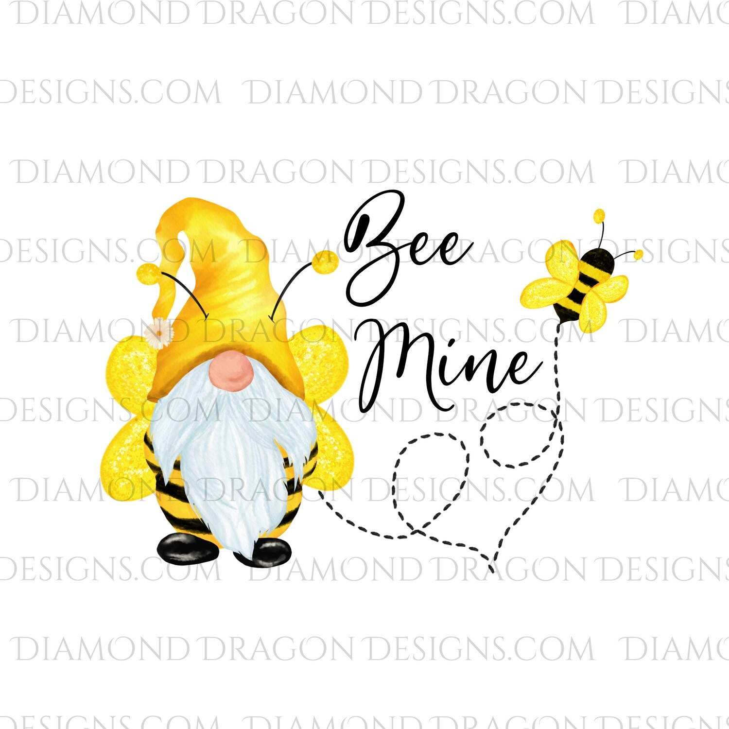 Valentines - Honey Bee Gnome, Bee Mine, Waterslide