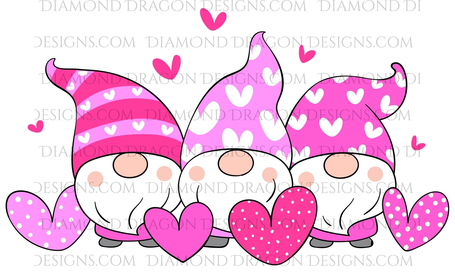 Valentines - Pink Gnomes, Hearts, Waterslide