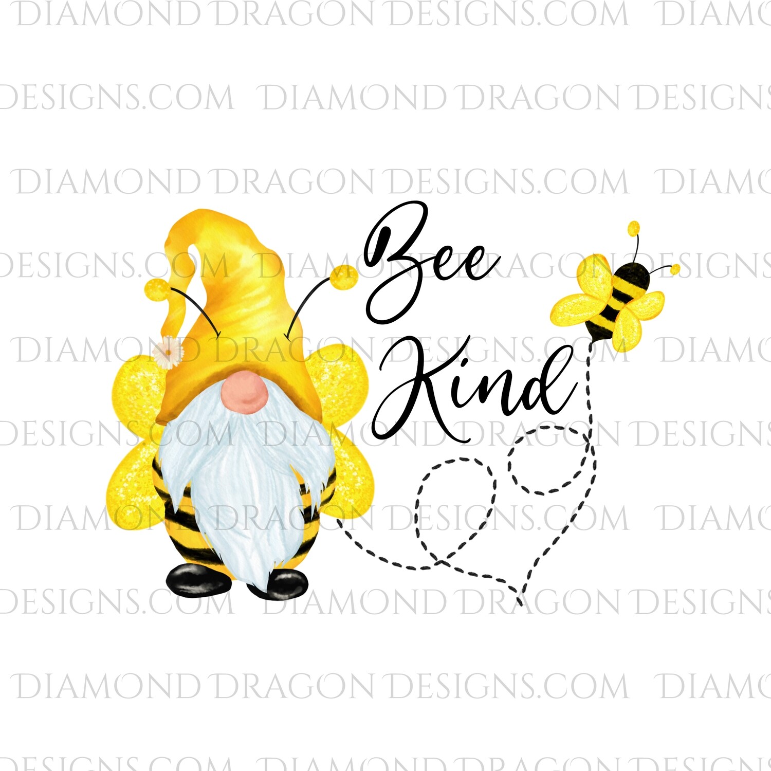 Valentines - Honey Bee Gnome, Bee Kind, Waterslide
