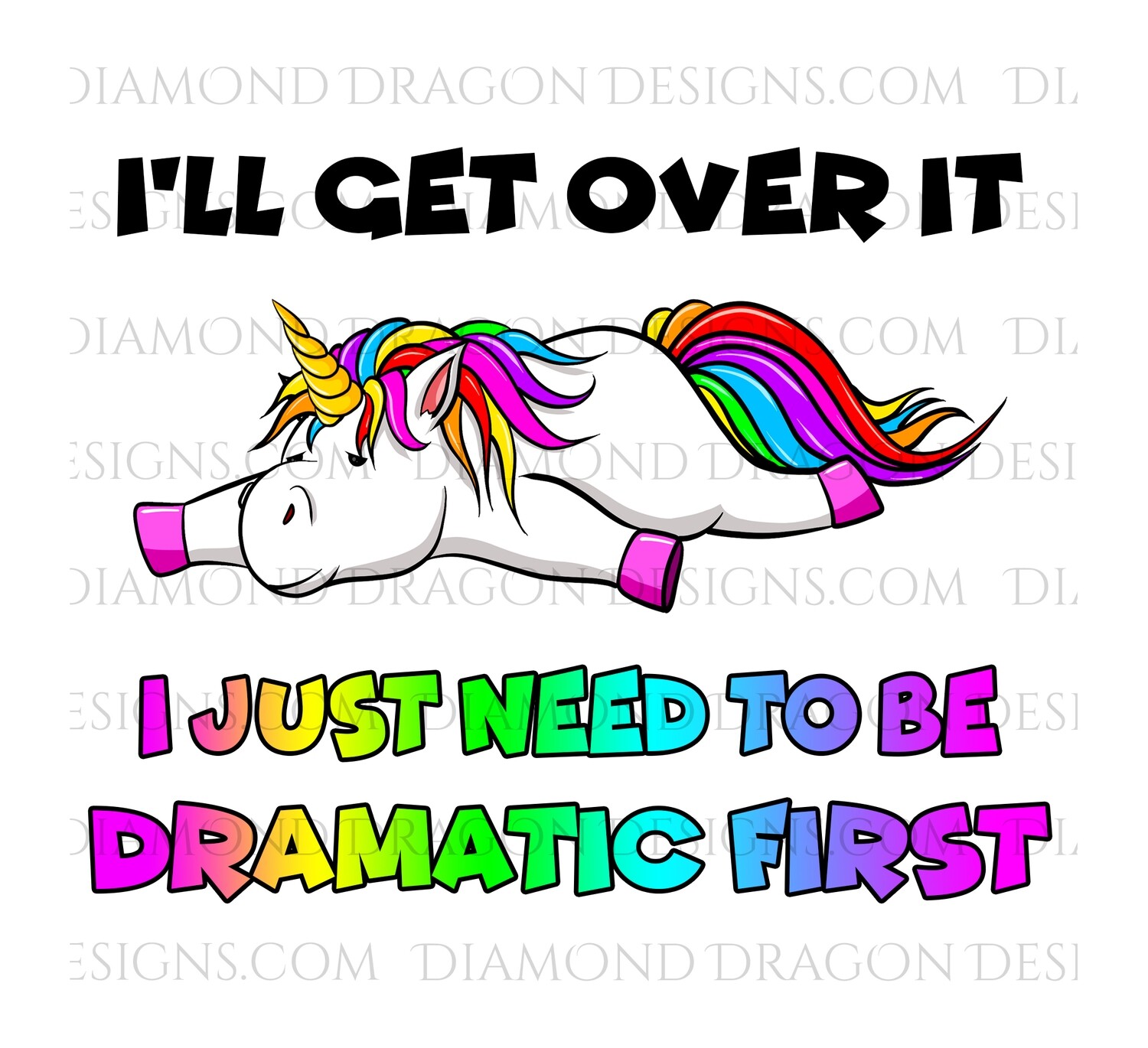 Unicorn - I'll Get Over it, Funny, Quote, Waterslide