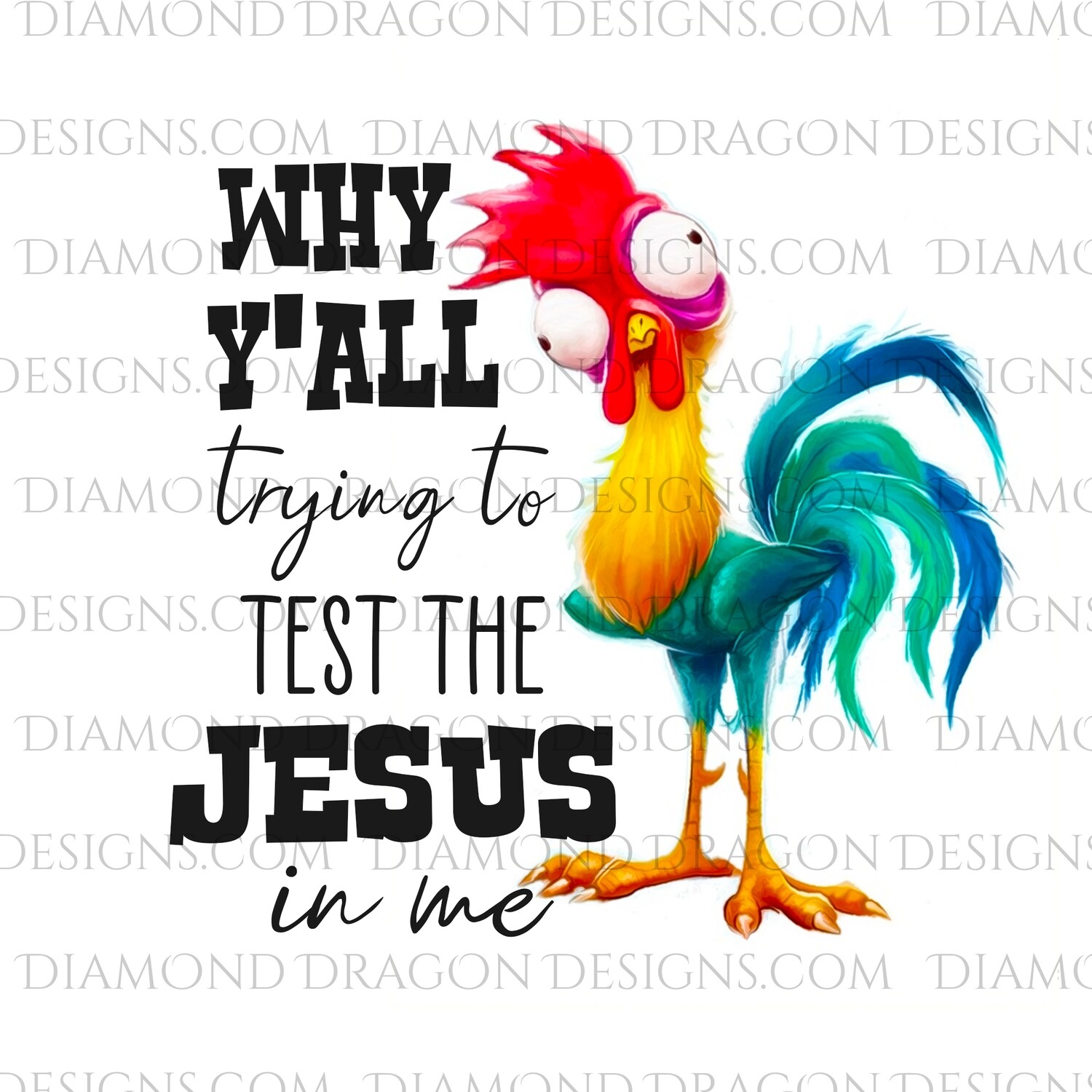 Chickens - Rooster, Funny, Why Y'all Trying to Test the Jesus in me, Waterslide