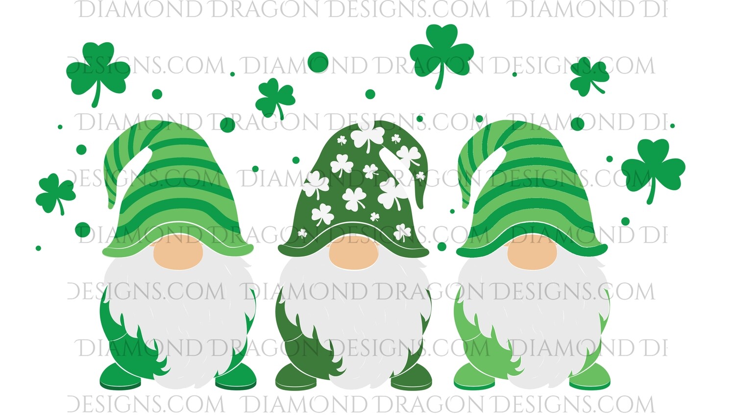 St. Patrick's Day - Gnomes with Shamrocks - Waterslide Decal