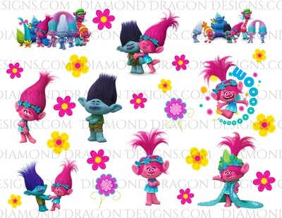 Movies - Trolls Inspired, Collage, Full Page, Waterslides