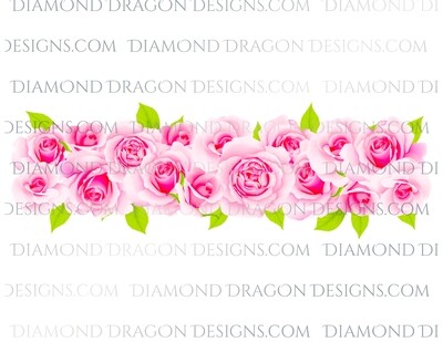 Flowers - Pink Rose Border, Digital Image