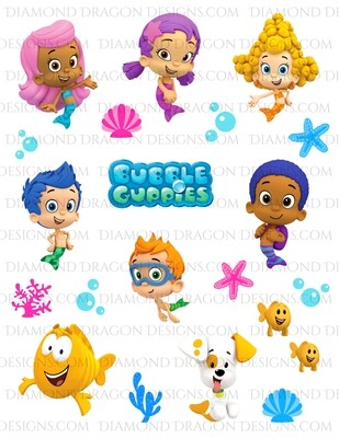 TV Shows - Bubble Guppies Inspired, Full Page, Waterslides