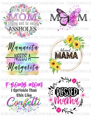 Bundle - 12 Mother's Day Laser Printed Waterslides, Super Discount Bundle