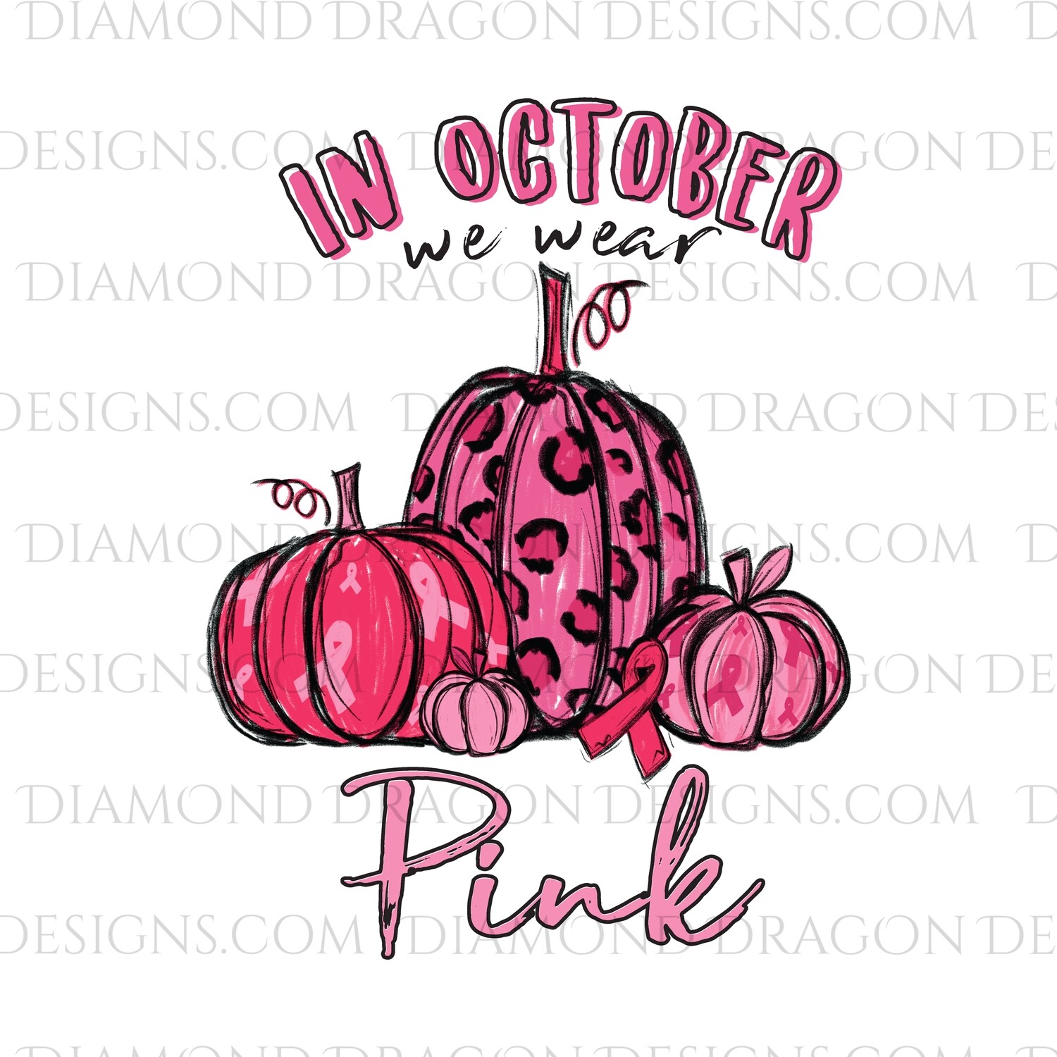 Awareness - Pink Pumpkins, Breast Cancer Awareness, Support, Ribbon, In October We Wear Pink, Waterslide