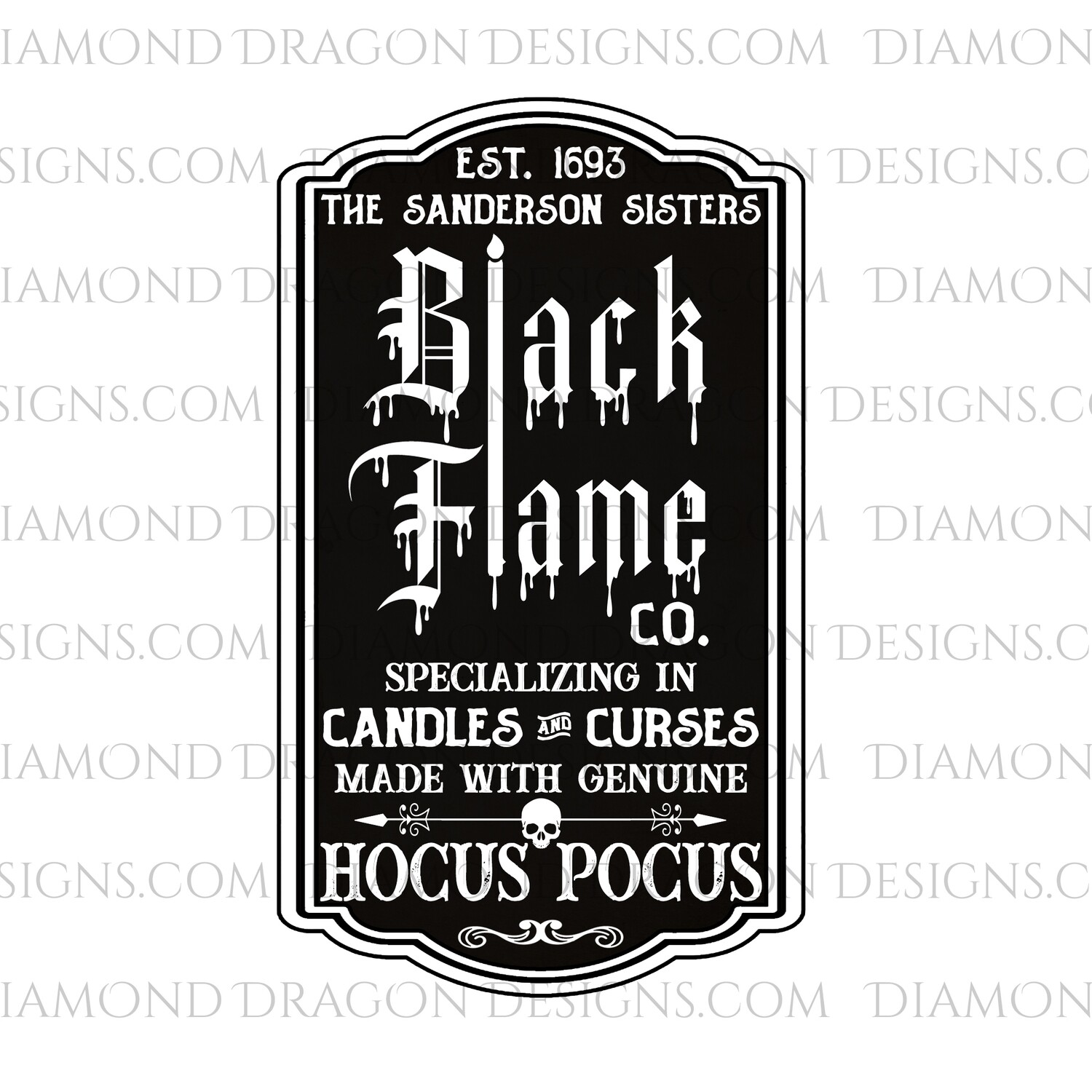 Black Flame Candle Printable