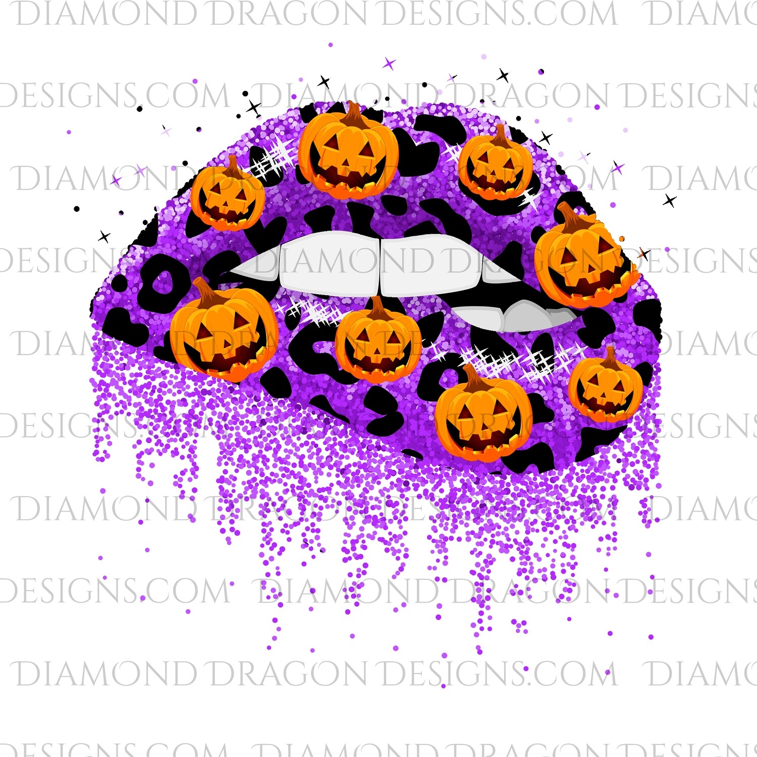 Halloween - Pumpkin, Glitter Dripping Lips, Waterslide