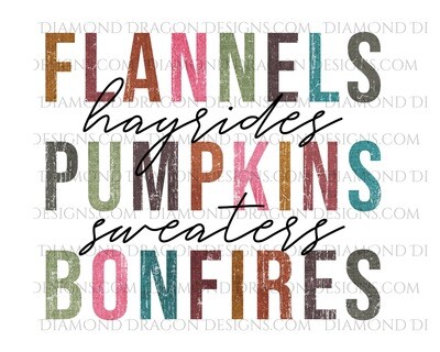 Fall - Fall Words, Flannels, Pumpkins, Bonfires, Waterslide