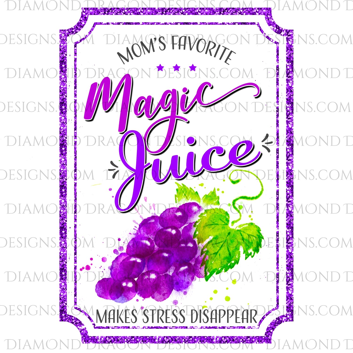 Mom - Moms Magic Juice Makes Stress Disappear, Drink Label, Waterslide
