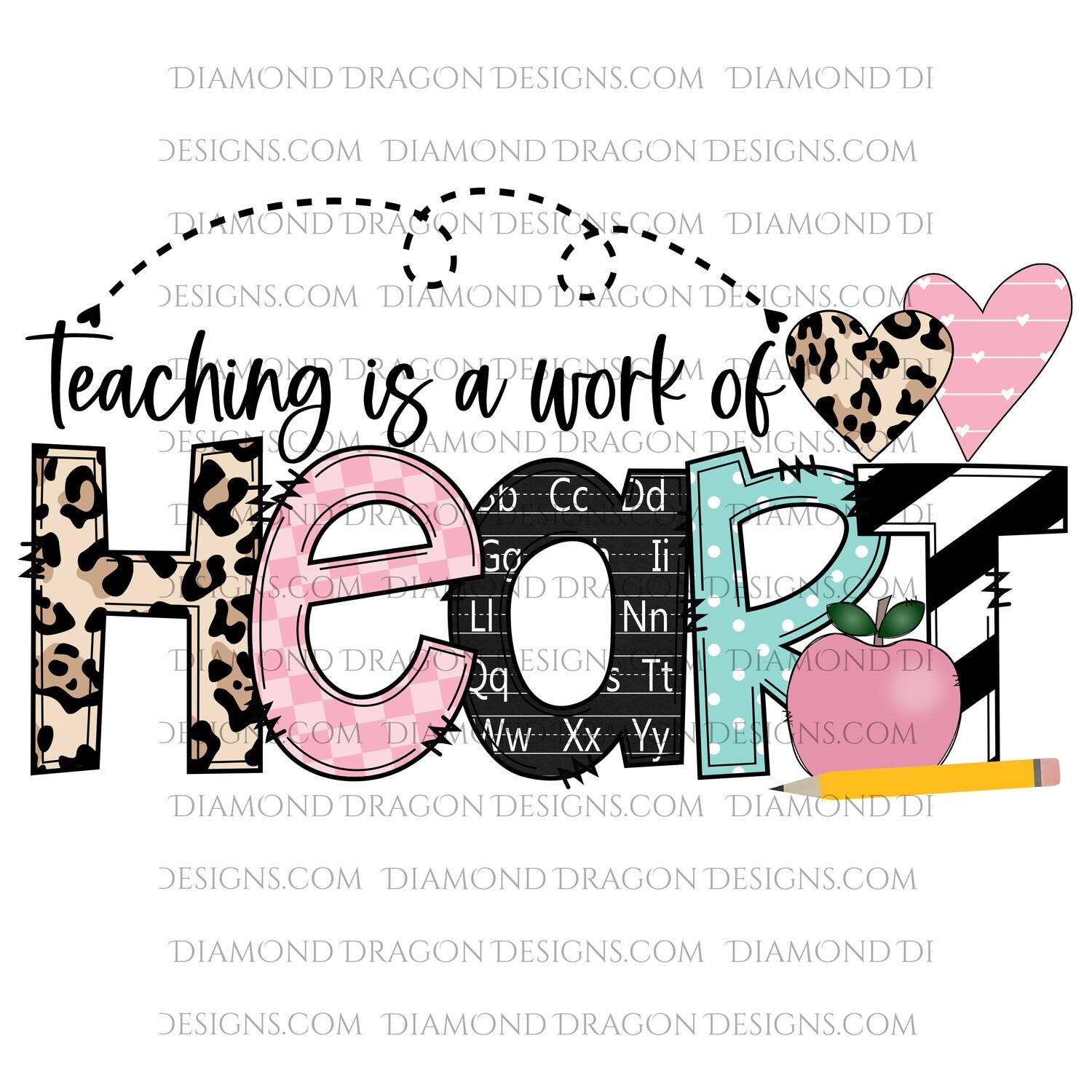 Teachers - Teaching Is A Work Of Heart, Teacher Appreciation, Waterslide